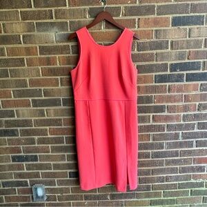 Ann Taylor neon pink sleeveless dress with cut out in back size 14